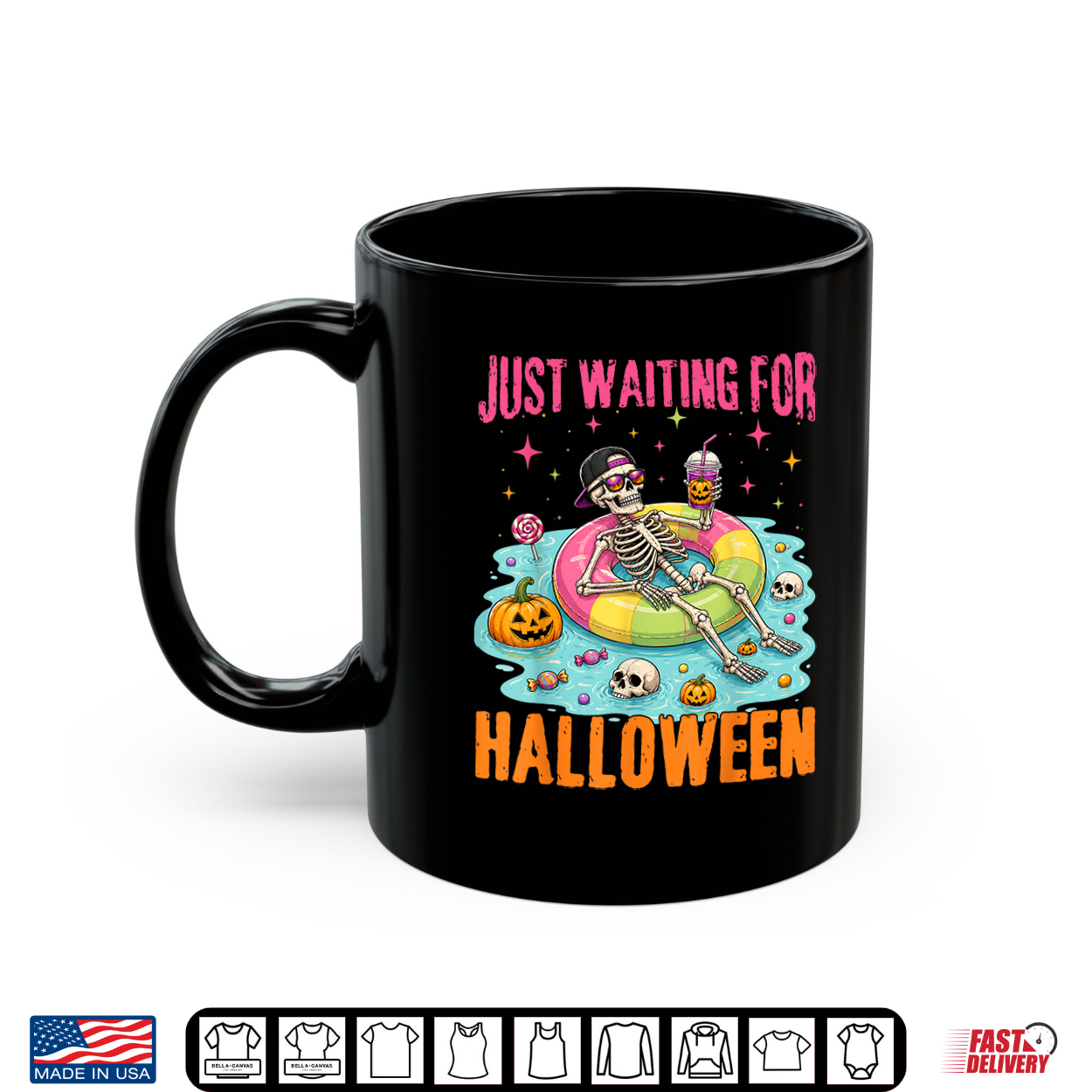 Funny Just Waiting For Halloween Spooky Summer Skeleton Shirt Funny Just Waiting For Halloween Spooky Summer Skeleton Shirt