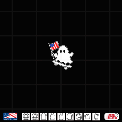Ghost Skateboard Usa Flag Cute 4Th Of July Funny Halloween Shirt 4 Design Ghost Skateboard USA Flag Cute 4th of July Funny Halloween Shirt