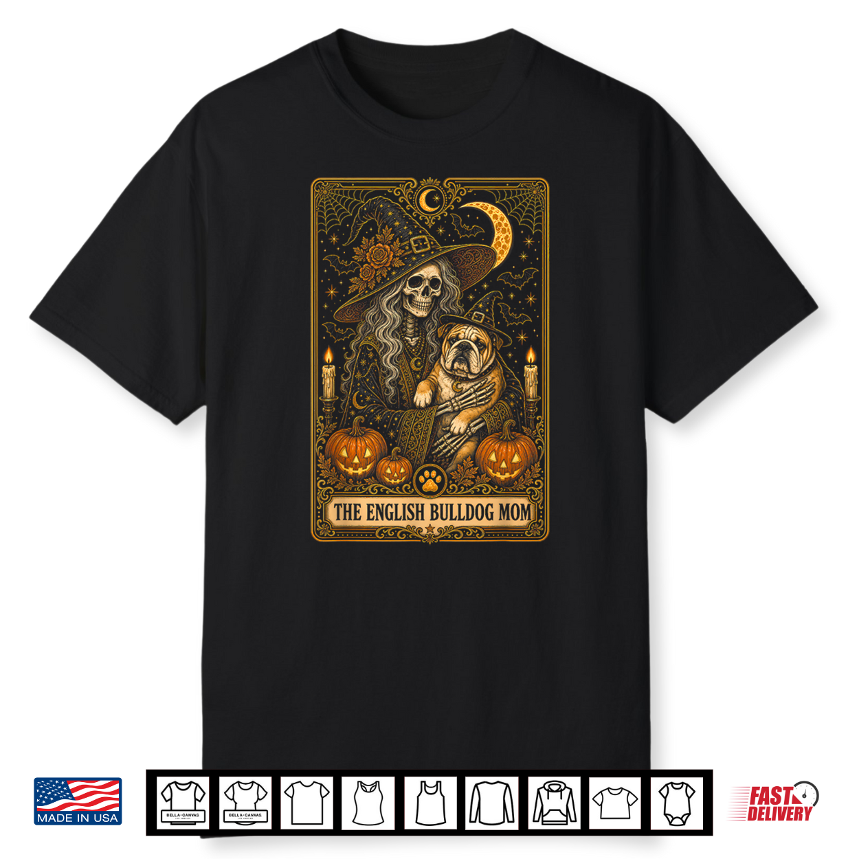 Halloween The English Bulldog Mom Tarot Card Shirt Halloween The English Bulldog Mom Tarot Card Shirt