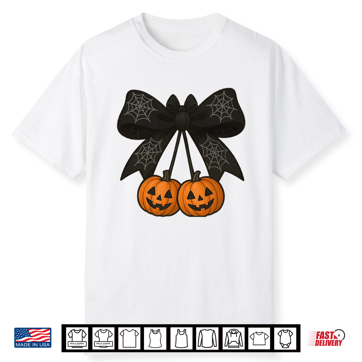Halloween Pumpkin Cherries Coquette Bow Spooky Ghost Bow Comfort Colors Crop Top Shirt Halloween Pumpkin Cherries Coquette Bow Spooky Ghost Bow Comfort Colors Crop Top Shirt