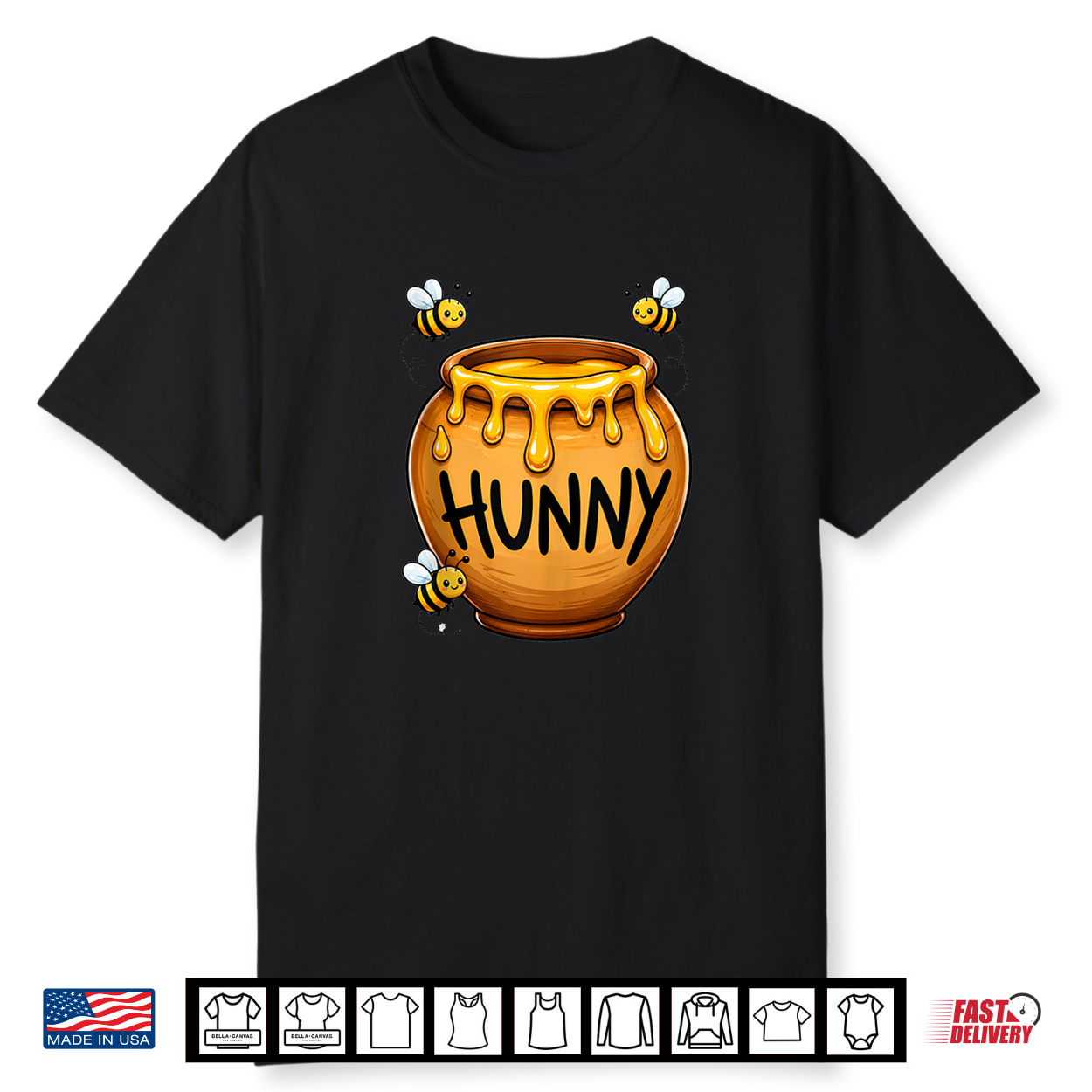 Hunny Pot With Bees Cute Halloween Honey Jar Costume Shirt Hunny Pot With Bees Cute Halloween Honey Jar Costume Shirt