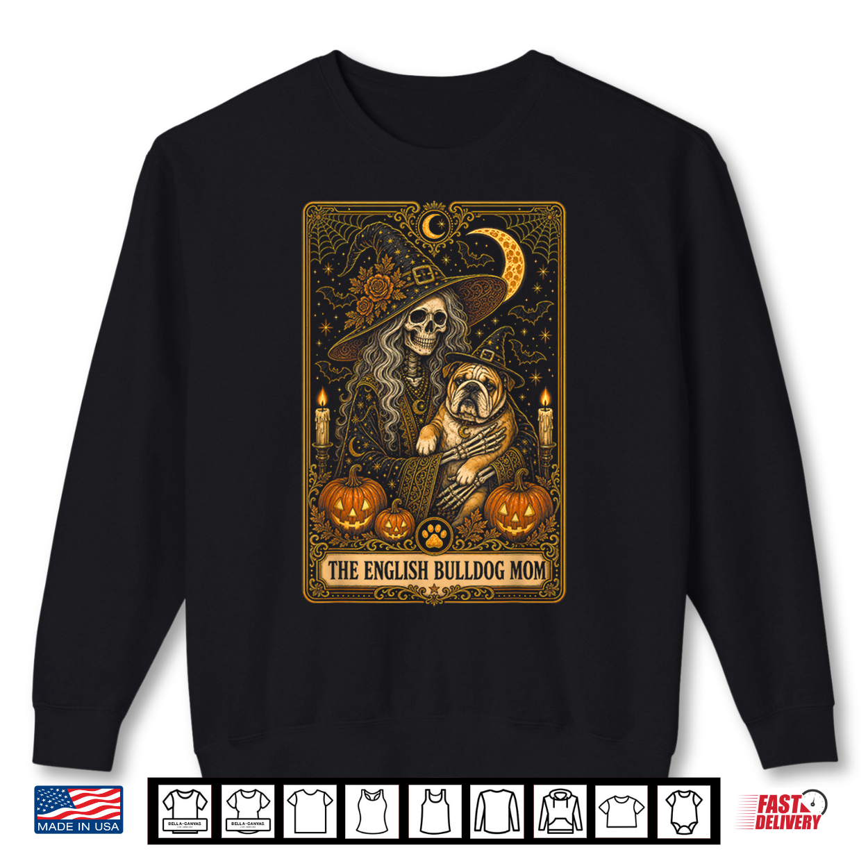Halloween The English Bulldog Mom Tarot Card Shirt Halloween The English Bulldog Mom Tarot Card Shirt