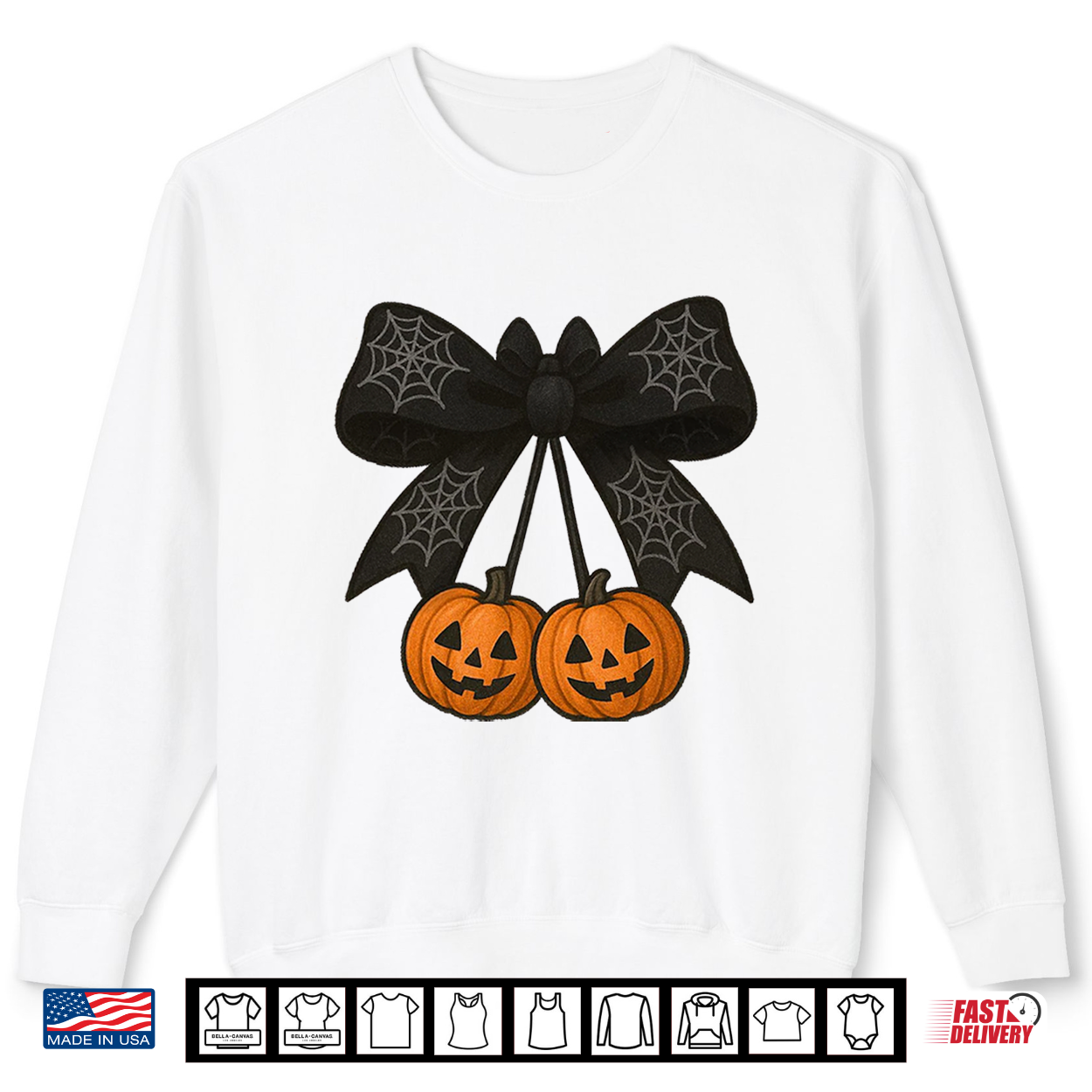 Halloween Pumpkin Cherries Coquette Bow Spooky Ghost Bow Comfort Colors Crop Top Shirt Halloween Pumpkin Cherries Coquette Bow Spooky Ghost Bow Comfort Colors Crop Top Shirt