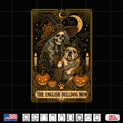 Halloween The English Bulldog Mom Tarot Card Shirt 4 Design Halloween The English Bulldog Mom Tarot Card Shirt