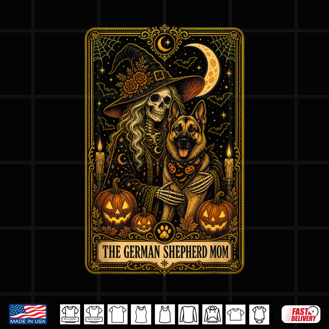 Halloween The German Shepherd Mom Tarot Card Shirt Halloween The German Shepherd Mom Tarot Card Shirt