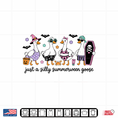 Just A Silly Summerween Goose Cute Halloween Summer Shirt 4 Design Just A Silly Summerween Goose Cute Halloween Summer Shirt