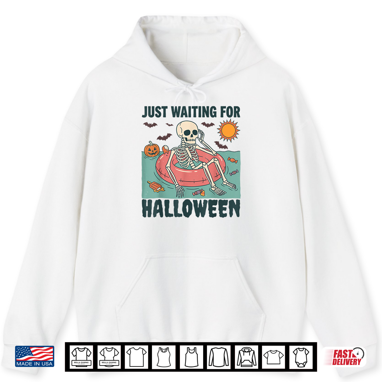 Summer Skeleton Just Waiting For Halloween Shirt Summer Skeleton Just Waiting For Halloween Shirt