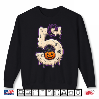Sweatshirt Number 5 Funny Halloween Spooky 5th Birthday 5 Years Old Shirt