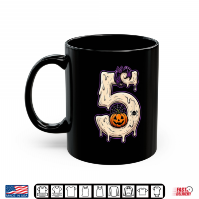 Mug Number 5 Funny Halloween Spooky 5th Birthday 5 Years Old Shirt