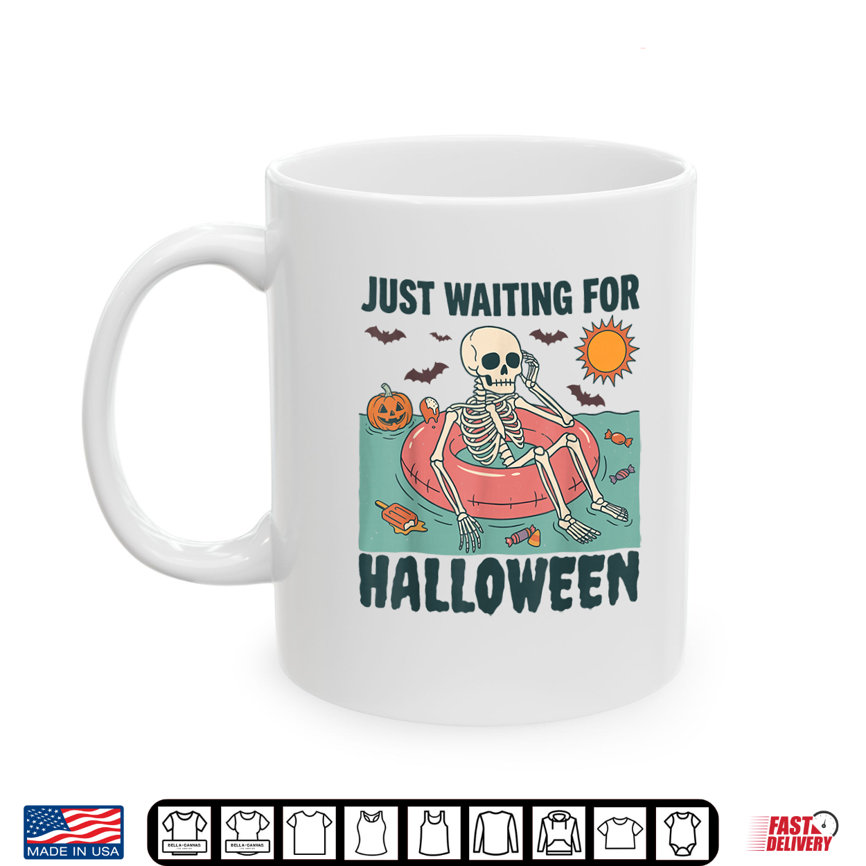 Summer Skeleton Just Waiting For Halloween Shirt Summer Skeleton Just Waiting For Halloween Shirt