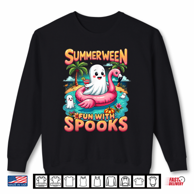 Summerween Spooky Ocean Wave Skull Shirt 2 Sweatshirt Summerween Spooky Ocean Wave Skull Shirt