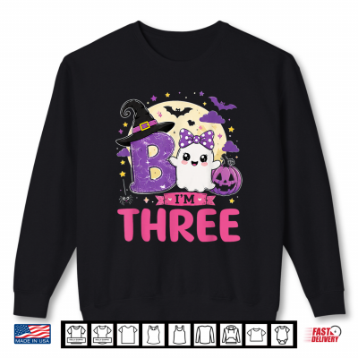 Groovy Halloween Ghost Boo I'M Three 3Rd Birthday Shirt 2 Sweatshirt Groovy Halloween Ghost Boo Im Three 3rd Birthday Shirt