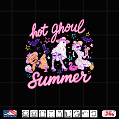 Hot Ghoul Summer Halloween Funny Ghost Spooky Vibes Shirt 4 Design Hot Ghoul Summer Halloween Funny Ghost Spooky Vibes Shirt