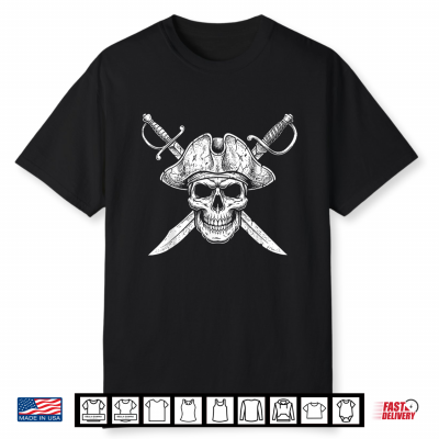 Pirate Skull And Crossbones Skeleton Halloween Shirt