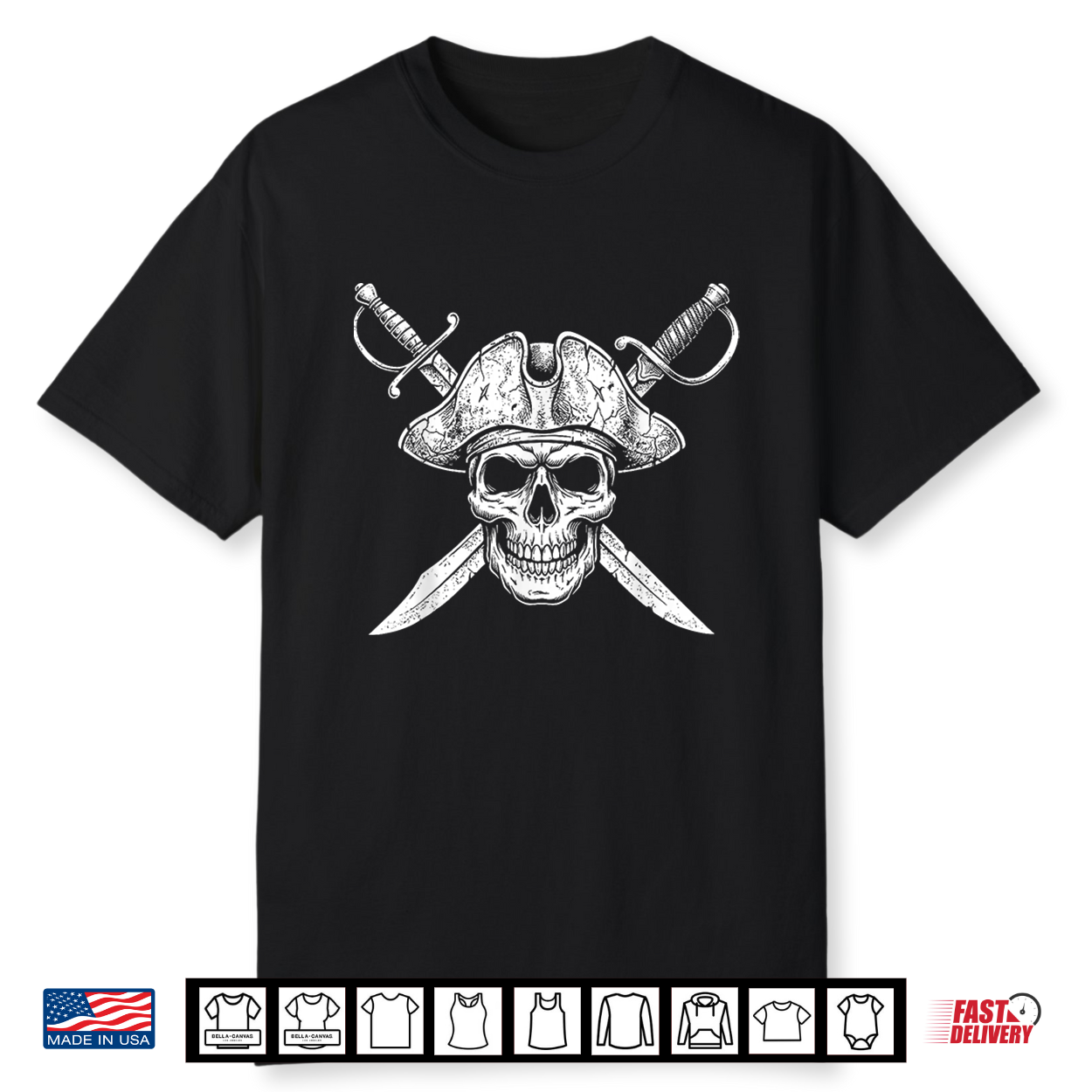 Pirate Skull And Crossbones Skeleton Halloween Shirt Pirate Skull And Crossbones Skeleton Halloween Shirt