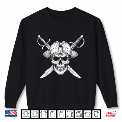 Pirate Skull And Crossbones Skeleton Halloween Shirt 2 Sweatshirt Pirate Skull And Crossbones Skeleton Halloween Shirt