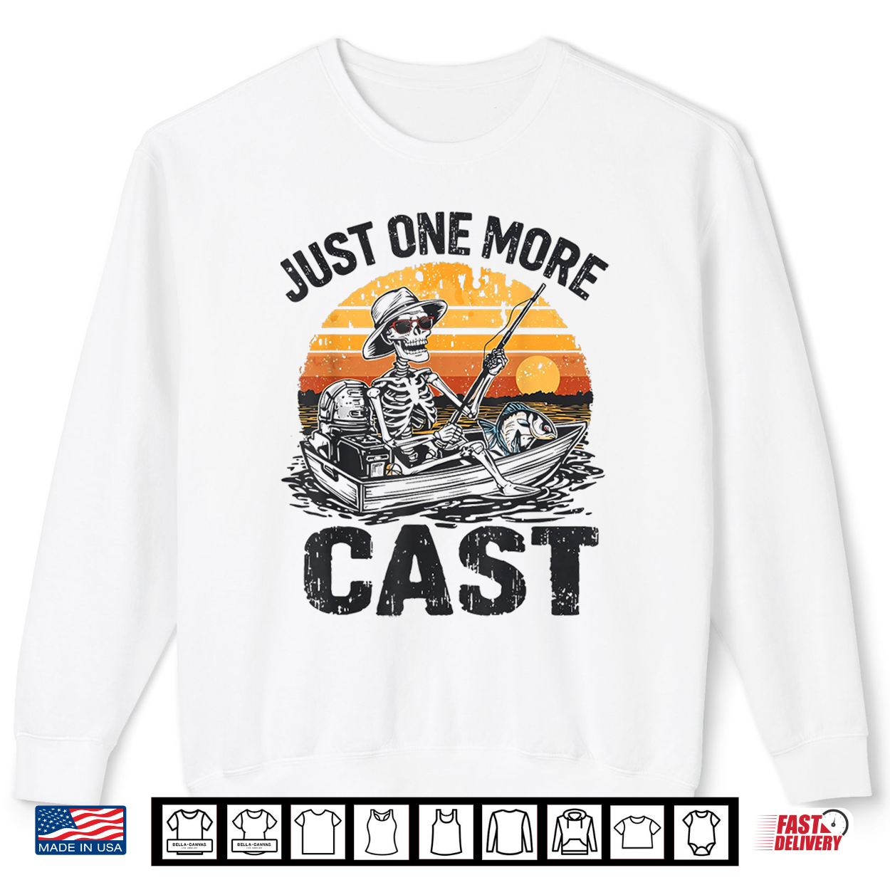 Just One More Cast Skeleton Fishing Halloween Fisherman Shirt Just One More Cast Skeleton Fishing Halloween Fisherman Shirt