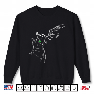 Skeleton Cat Boop Funny Spooky Halloween Shirt 2 Sweatshirt Skeleton Cat Boop Funny Spooky Halloween Shirt