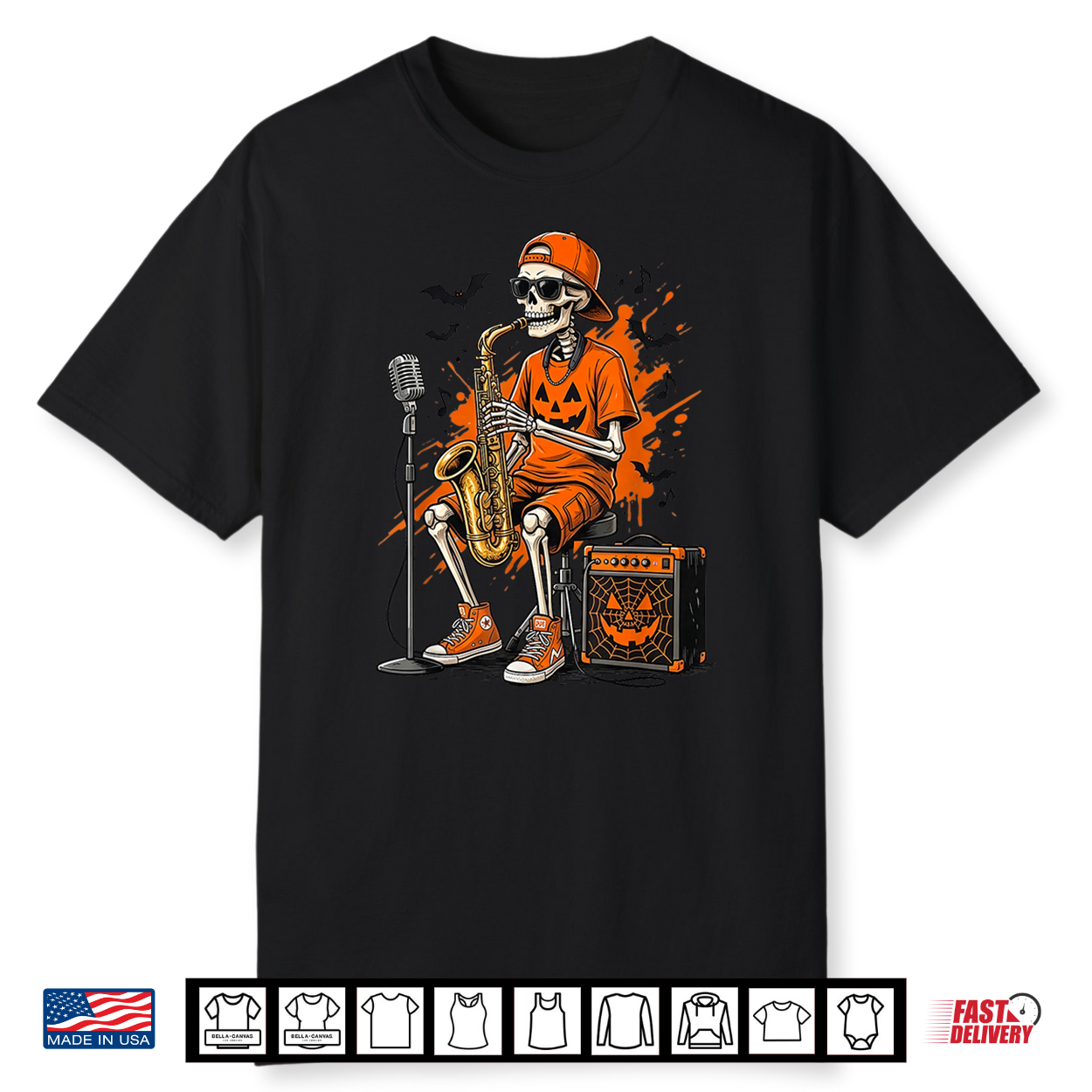 Skeleton Saxophone Halloween Funny Saxophonist Men Shirt Skeleton Saxophone Halloween Funny Saxophonist Men Shirt