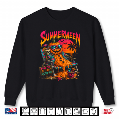 Spooky Beach Tropical Halloween Cute Summerween Shirt 2 Sweatshirt Spooky Beach Tropical Halloween Cute Summerween Shirt