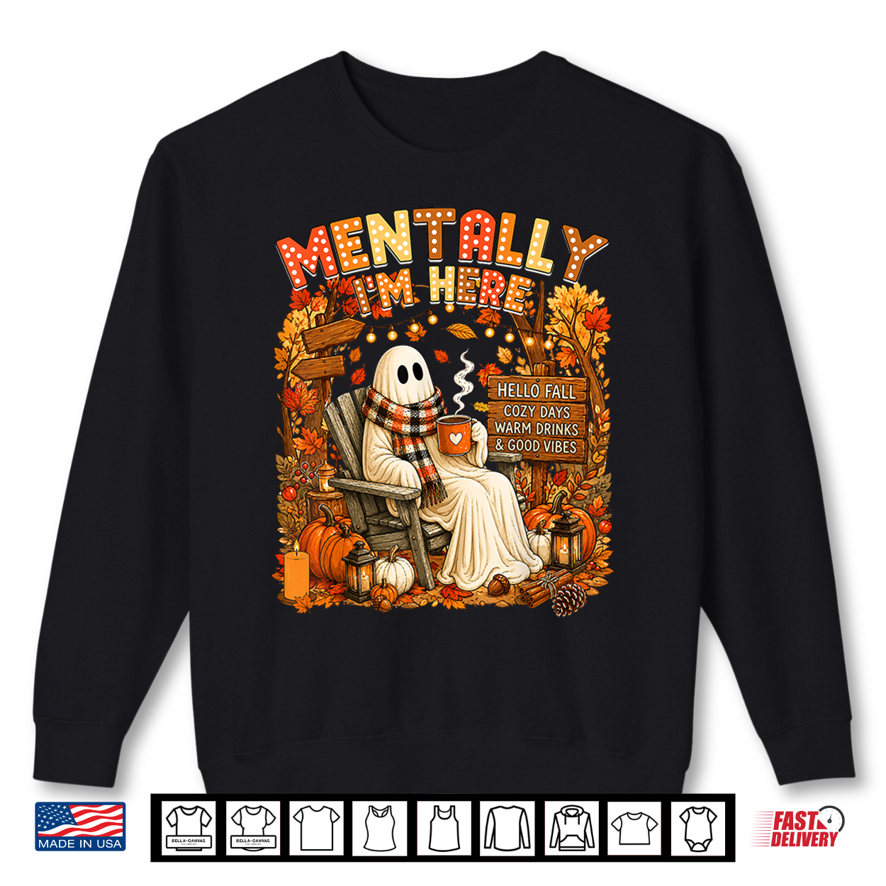 Summerween Ghost Mentally I’M Here Summer Halloween Fall Shirt Summerween Ghost Mentally I’M Here Summer Halloween Fall Shirt