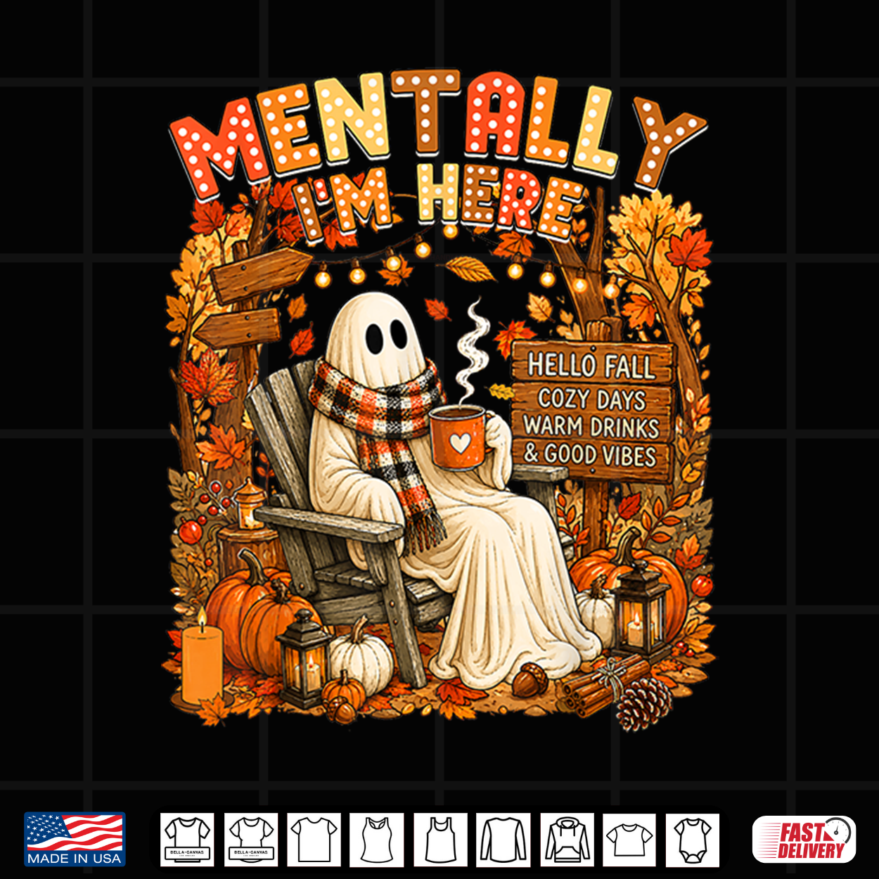 Summerween Ghost Mentally I’M Here Summer Halloween Fall Shirt Summerween Ghost Mentally I’M Here Summer Halloween Fall Shirt