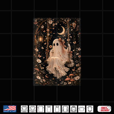 Women'S Cottagecore Ghost Swing Floral Aesthetic Halloween Costume Shirt 4 Design Womens Cottagecore Ghost Swing Floral Aesthetic Halloween Costume Shirt