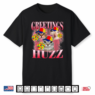 Cat Meme Greetings Huzz Funny Cat Meme Bootleg Men Women Shirt