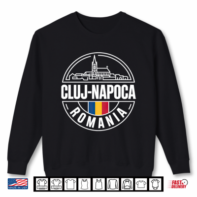 Sweatshirt Cluj Napoca Romania Circle Emblem Travel Souvenir Performance Shirt