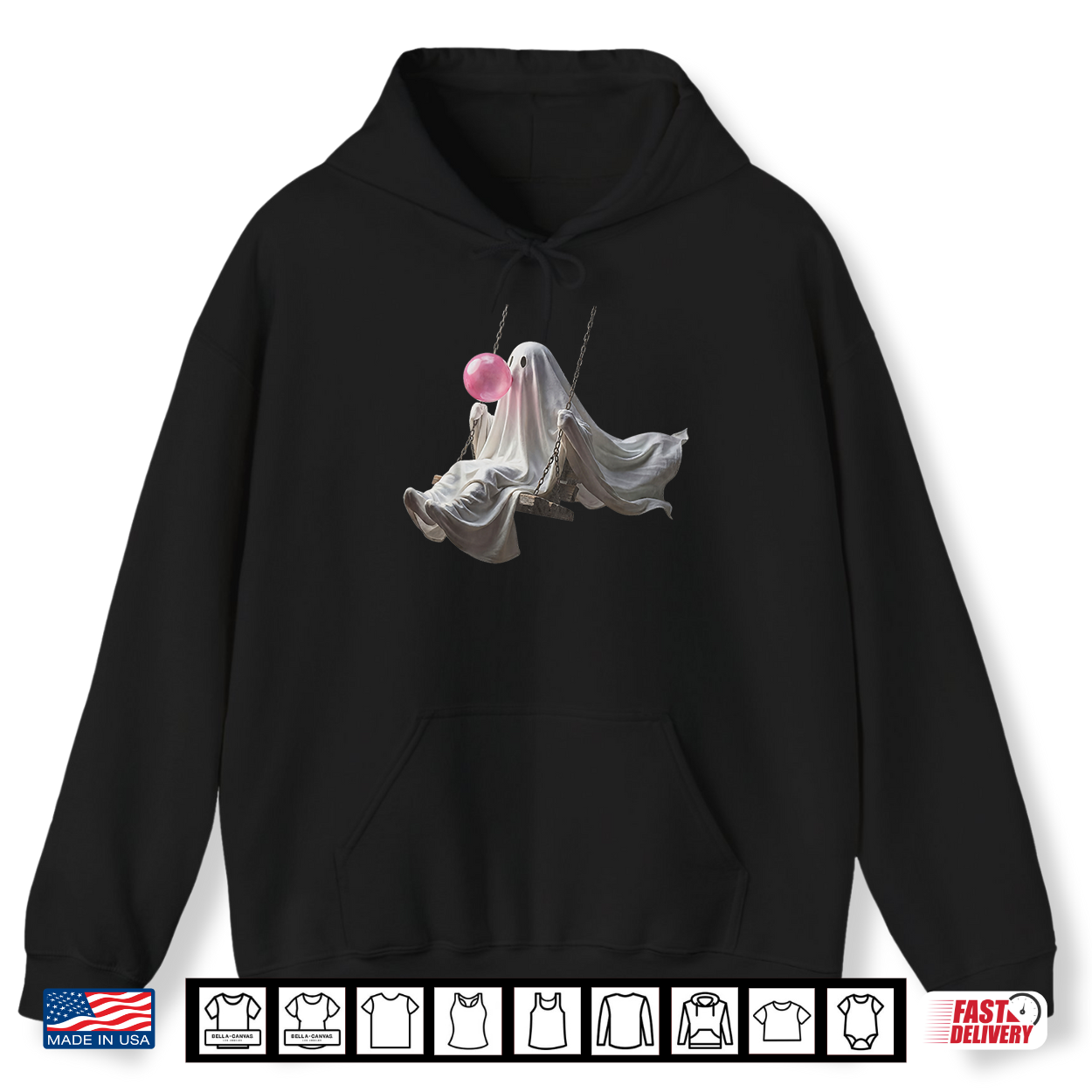 Cute Ghost On Swing Funny Halloween Ghost Bubble Gum Shirt Cute Ghost On Swing Funny Halloween Ghost Bubble Gum Shirt