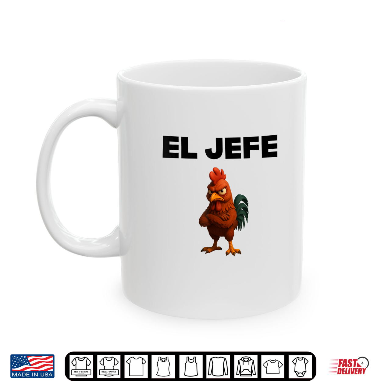 El Jefe Angry Chicken Cartoon Shirt Funny Rooster Boss Shirt El Jefe Angry Chicken Cartoon Shirt Funny Rooster Boss Shirt