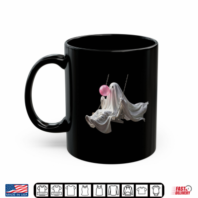 Cute Ghost On Swing Funny Halloween Ghost Bubble Gum Shirt 3 Mug Cute Ghost On Swing Funny Halloween Ghost Bubble Gum Shirt