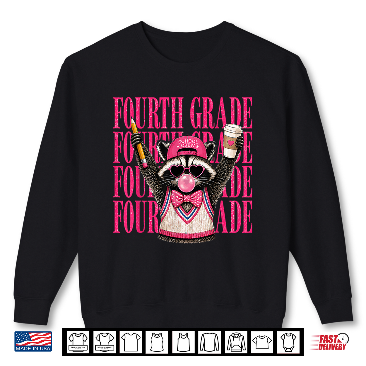 Fourth Grade Teacher Feral Raccoon Back To School Shirt Fourth Grade Teacher Feral Raccoon Back To School Shirt