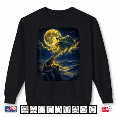Sweatshirt Frog Under Moon Shirt