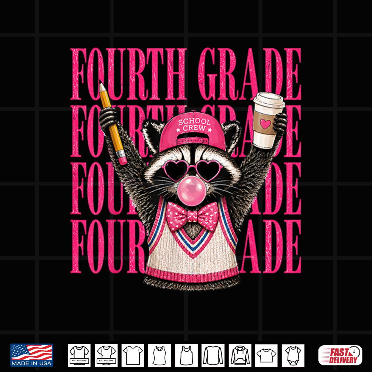 Fourth Grade Teacher Feral Raccoon Back To School Shirt Fourth Grade Teacher Feral Raccoon Back To School Shirt