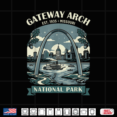 Design Gateway Arch National Park St Louis Missouri Adventure Shirt