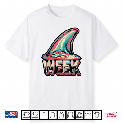 Retro Shark Fins Week Graphic Shirt