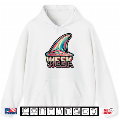 Hoodie Retro Shark Fins Week Graphic Shirt