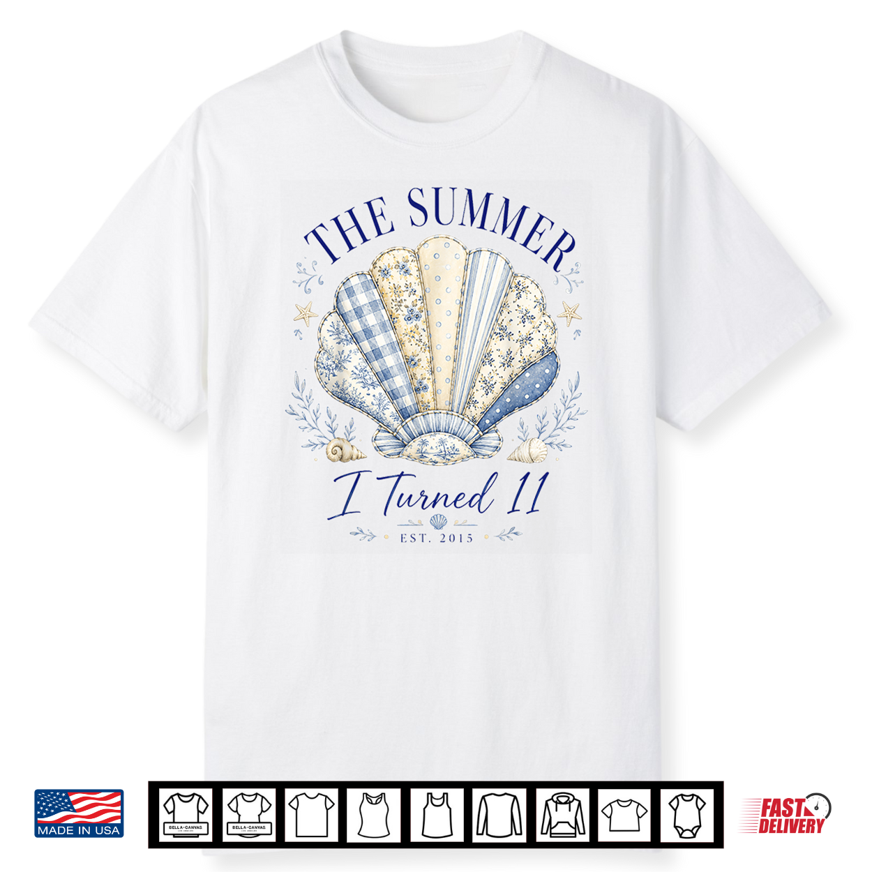 Summer I Turned 11 Coastal Bow Seashell 11Th Birthday 2015 Shirt Summer I Turned 11 Coastal Bow Seashell 11Th Birthday 2015 Shirt
