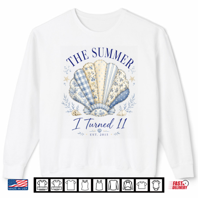 Summer I Turned 11 Coastal Bow Seashell 11Th Birthday 2015 Shirt 2 Sweatshirt Summer I Turned 11 Coastal Bow Seashell 11th Birthday 2015 Shirt