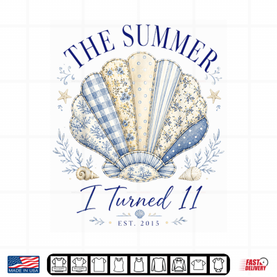Summer I Turned 11 Coastal Bow Seashell 11Th Birthday 2015 Shirt 4 Design Summer I Turned 11 Coastal Bow Seashell 11th Birthday 2015 Shirt