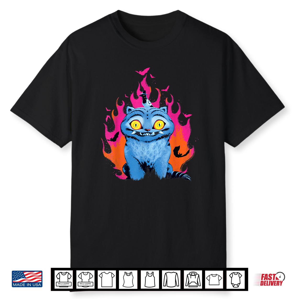 Kpop Demon Hunters Halloween Derpy & Sussie Flames & Bats Shirt Kpop Demon Hunters Halloween Derpy & Sussie Flames & Bats Shirt