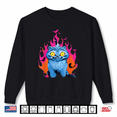 Kpop Demon Hunters Halloween Derpy & Sussie Flames & Bats Shirt 2 Sweatshirt Kpop Demon Hunters Halloween Derpy Sussie Flames Bats Shirt