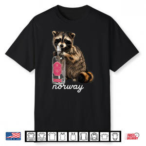 Norway Party Whiskey Raccoon With Pink Bottle Men Women Shirt