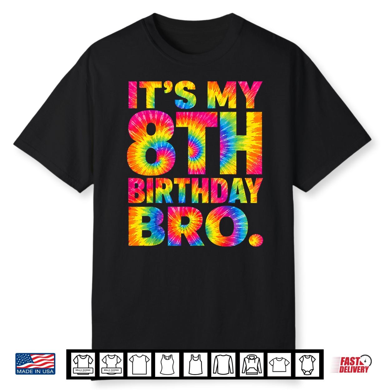 It’S My 8Th Birthday Bro 8 Year Old Boys Rainbow Shirt It’S My 8Th Birthday Bro 8 Year Old Boys Rainbow Shirt