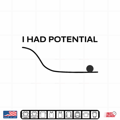 Design Minimalist Physics I Had Potential Science Pun White Shirt 2