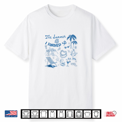 Summer I Turned 50 Beach Seashell Coastal 35Th Birthday Shirt