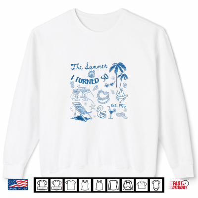 Sweatshirt Summer I Turned 50 Beach Seashell Coastal 35th Birthday Shirt 2