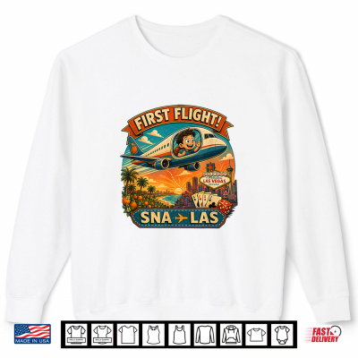 Sweatshirt A Boys First Airplane Flight from Santa Ana to Las Vegas Shirt