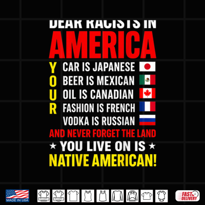 Design Dear Racists in America Native American Land Message Shirt